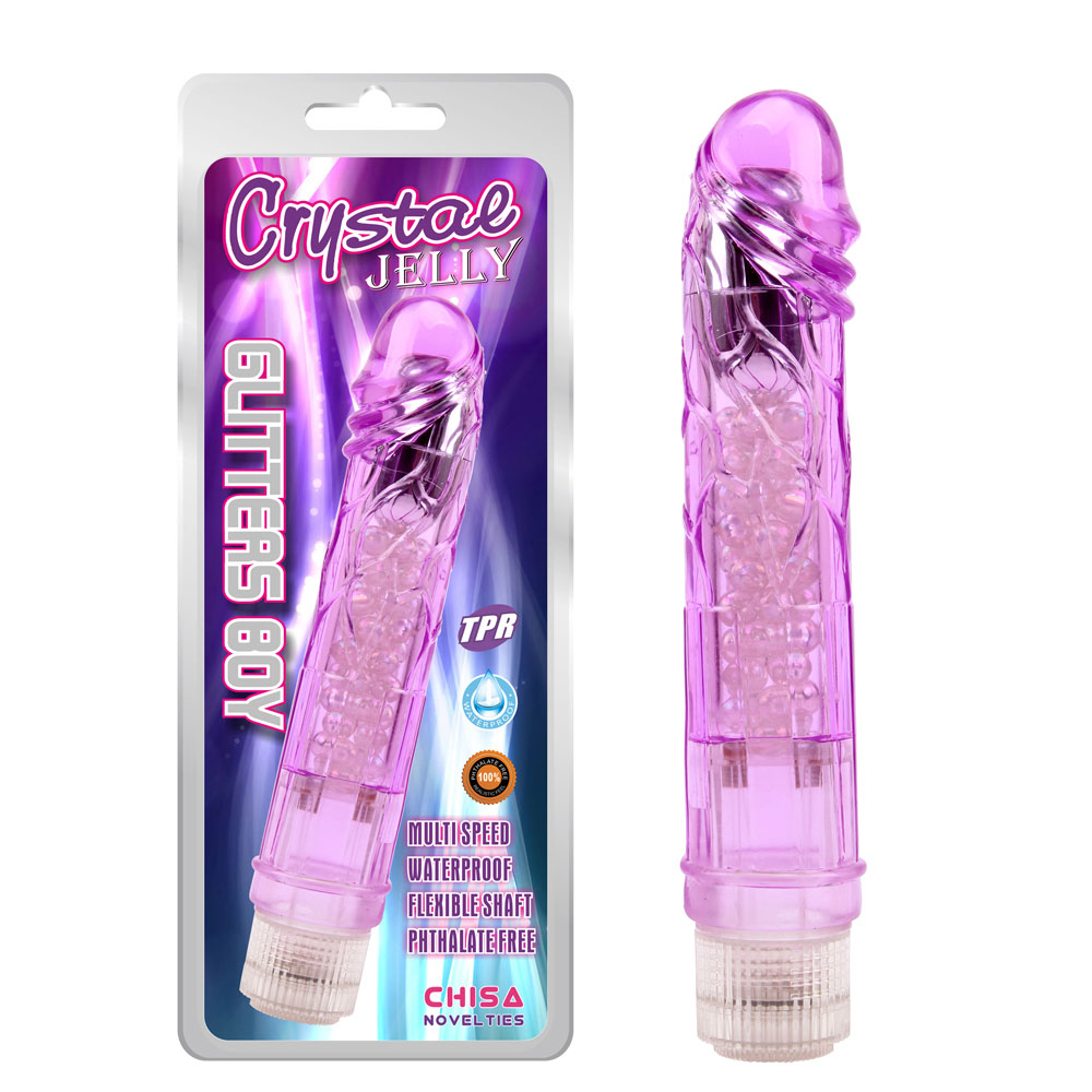 Realistic dildos Glitters Boy - Purple