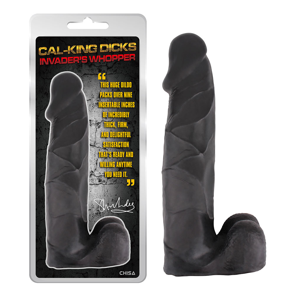 Oversized Invader's Whopper-Black Dual Density Dildos