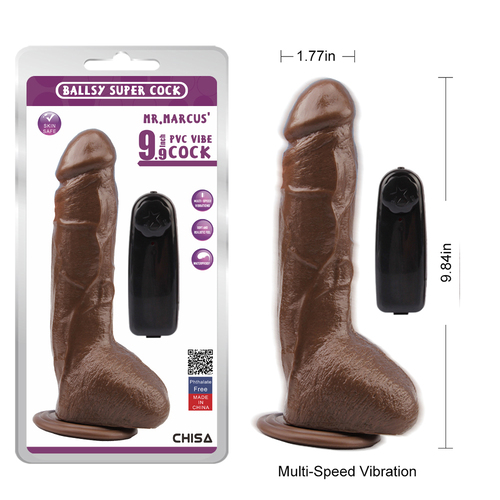 MR.MARCUS' 9.9 Vibrating Dildo - Brown