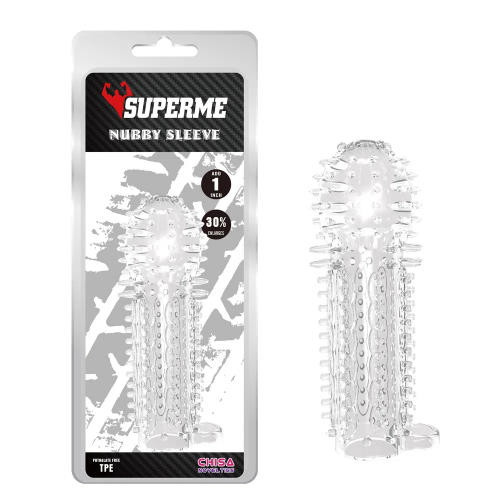 Nubby Sleeve-Clear TPE Wearable Increasing Penis Sleeve