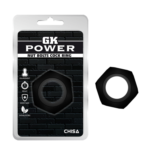 Nust Bolts Cock Ring-Black
