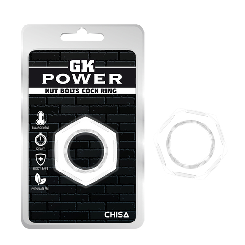Nust Bolts Cock Ring-Clear