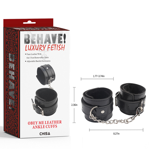 Obey Me Leather Ankle Cuffs