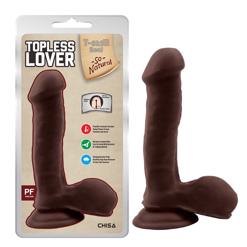 opless Lover-Brown Soft TPE Dual Density Dildo