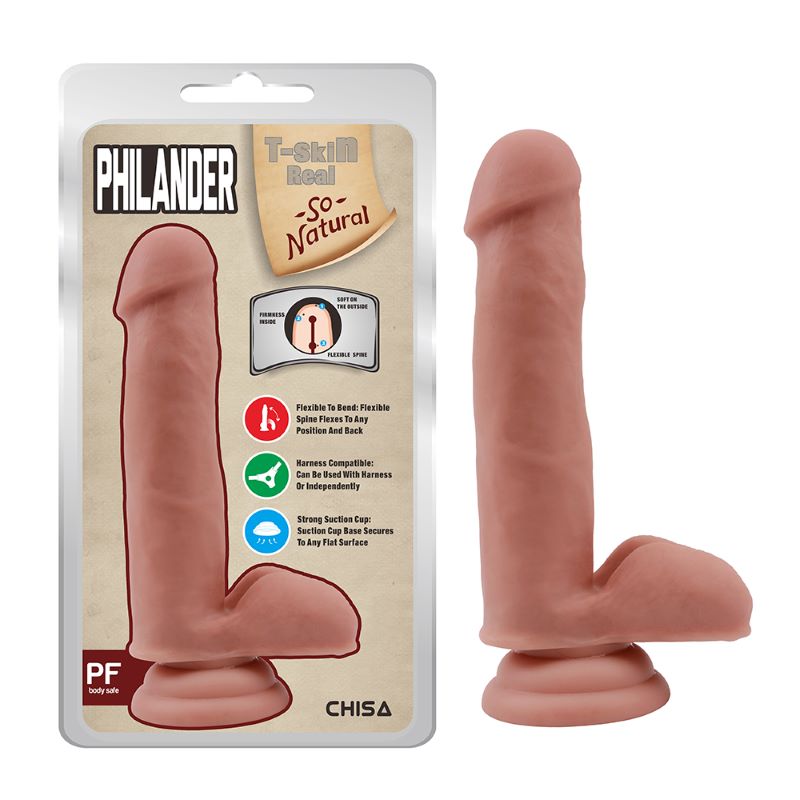 Philander-Flesh Soft TPE Dual Density Realistic Dildo