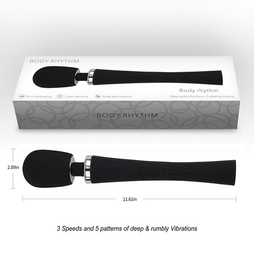 Powerful vibrating wand Ryra - Black