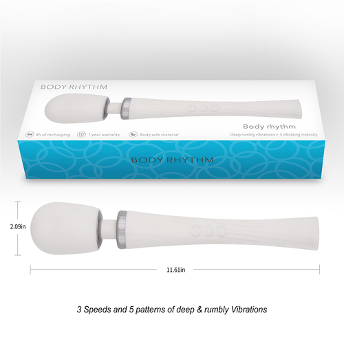 Powerful vibrating wand Ryra - White