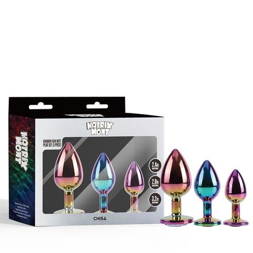 Rainbow Gem Butt Plug Set (3 Piece)