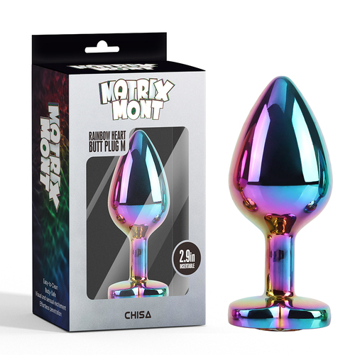 Rainbow Heart Butt Plug M