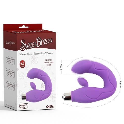 Raised Grain Goddess Dual orgasm-Purple 7 Frequency Vibration Dildo