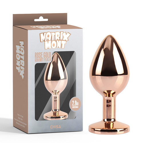 Rose Gold Gem Butt Plug M