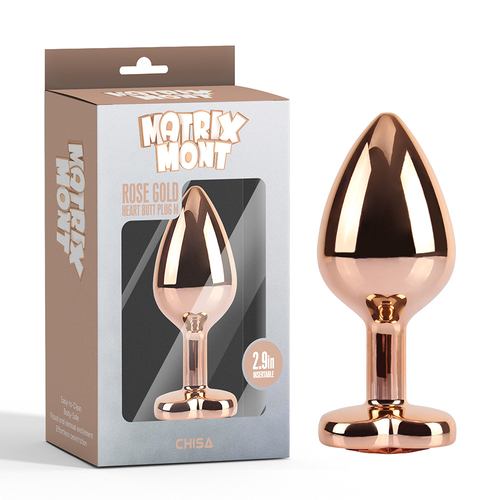 Rose Gold Heart Butt Plug M