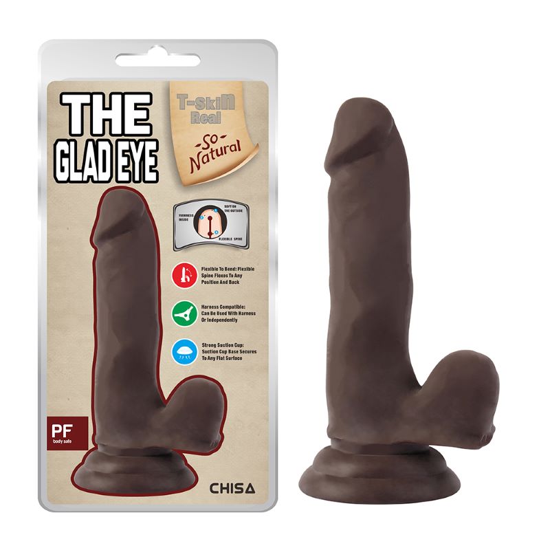 The Glad Eye Brown Soft TPE Dual Density Dildos