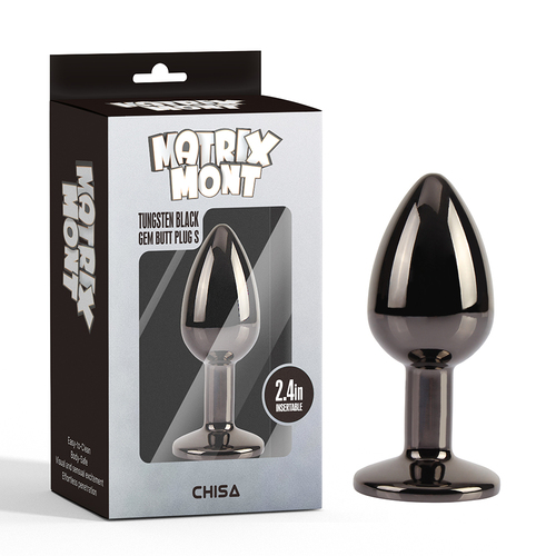 Tungsten Black Gem Butt Plug S