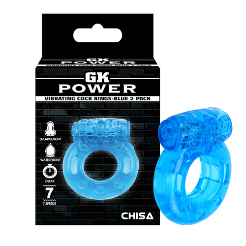 Vibrating Cock Rings-Blue 2 Pack