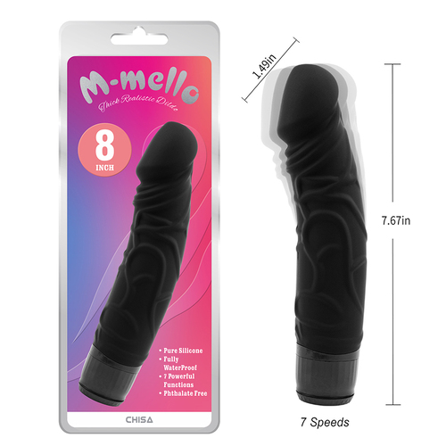Vibrating Thick Realistic Dildo Black