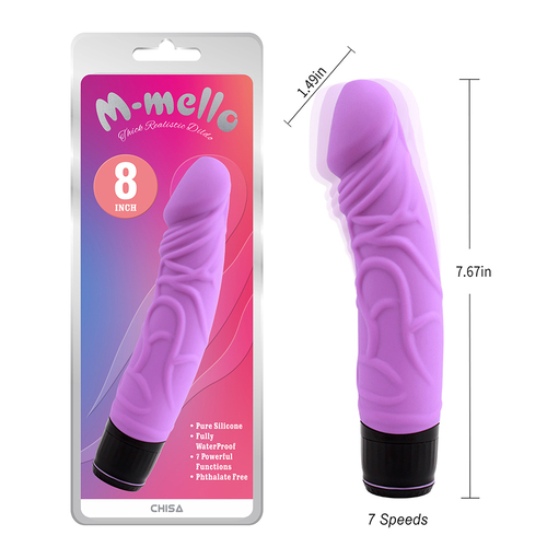 Vibrating Thick Realistic Dildo Purple